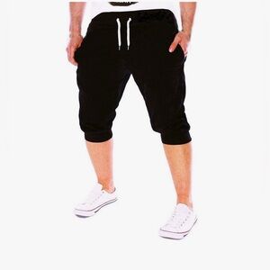 South Pole Black Athletic Shorts with Drawstring Waistband